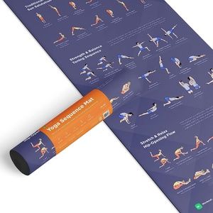 Premium Yoga Sequence Mat with Strap – Suede Top & Non-Slip Rubber Bottom 5 mm